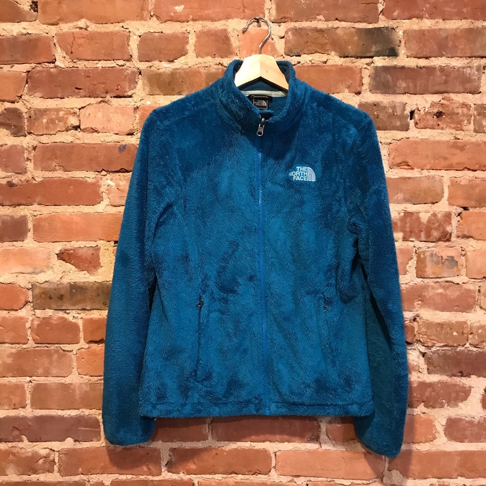 The North Face Full Zip Fleece Teal Small Fuzzy Fluffy